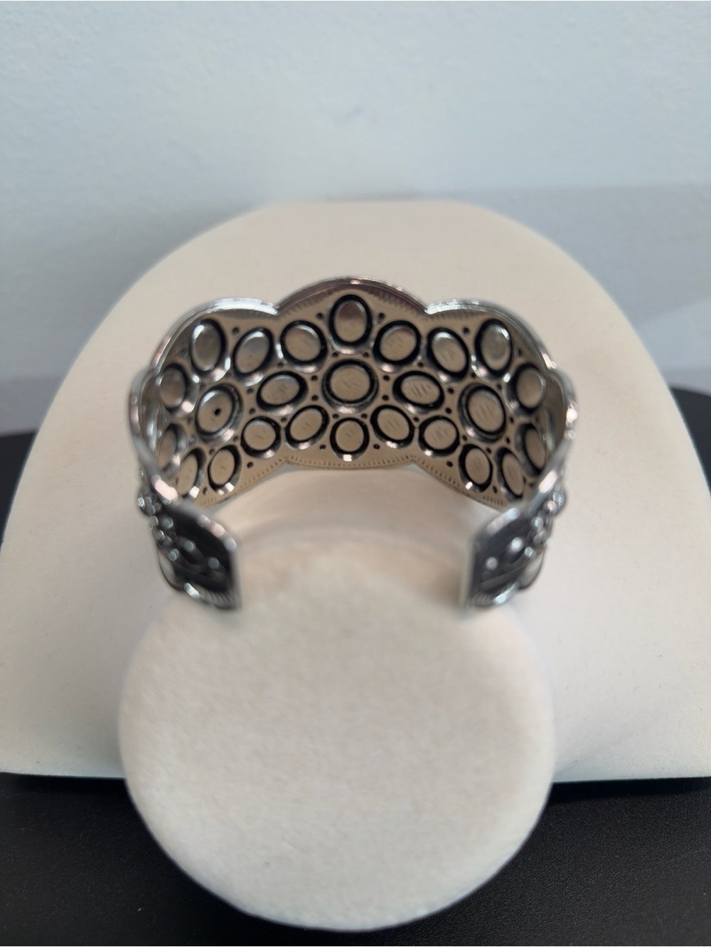 True To Form | Boho Southwestern Silver Plated Genuine Stone Cuff Bracelet - Picture 6 of 10